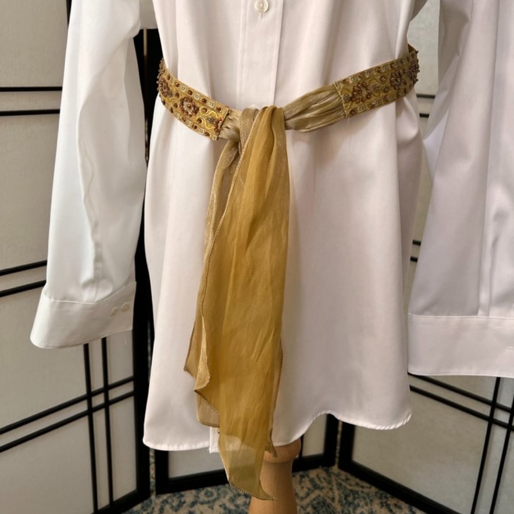 Gold Sequined Belt Tied Gold Belt 60" Long
